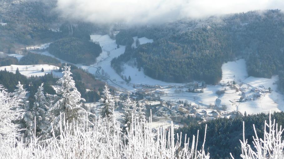 Hochblauen 44.JPG Mountain Hochblauen of the Black Forest near Badenweiler Own 2009-01-01 Brücke-Osteuropa Blauen Badenweiler Views from Hochblauen Snow in Landkreis Lörrach Winter 2008-2009 in Landkreis Lörrach Hoar frost in ...