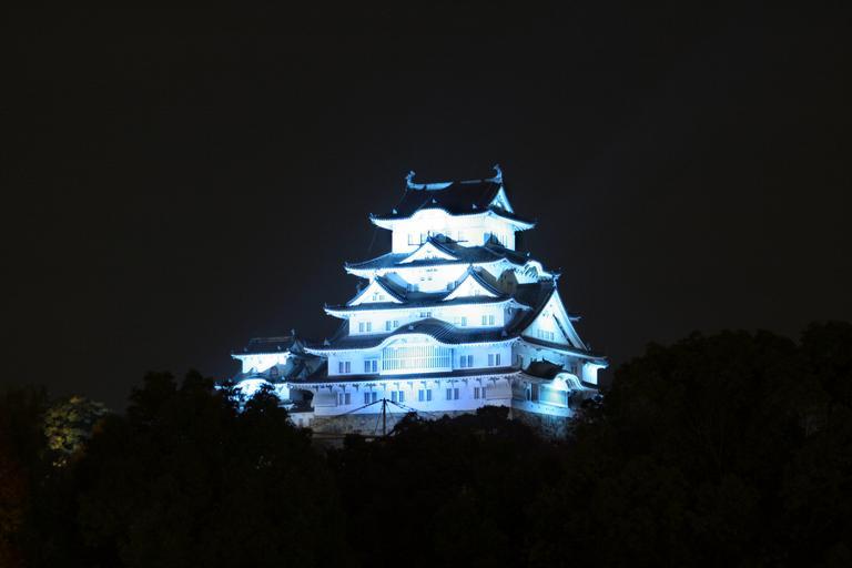 Blue Himeji Castle at night 05.jpg ja 2008年11� �14日の� � �� �世界糖尿病デー� �のテーマカラーのブルーにライトアップされた姫路城� �南� �部から撮影� � Own Corpse Reviver 2008-11-14 Himeji Castle at ...