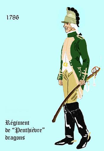 Penthièvre dragons 1786.png en Uniform of the french regiment Penthièvre Dragons de Uniform des Regiments Penthièvre Dragons fr L' uniforme du Régiment Penthièvre dragons - casque á la mode dans différentes variations possible own ...