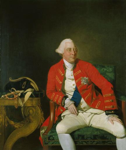 King George III of England by Johann Zoffany.jpg Artwork Creator Johann Zoffany en A three quarter length figure of King George III seated in a General Officer's coat with the ribbons and star of the Garter wearing the Garter around his ...