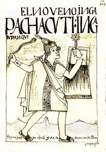 Pachacutec-small.png Guaman Poma drawing of Pachacuti drawn in 1615 PD-old-100 Guaman Pomas drawing of Pachacútec source en Image Pachacuti-small png Pachacútec Slings in art 1615 drawings Nueva corónica y buen gobierno Template artwork ...