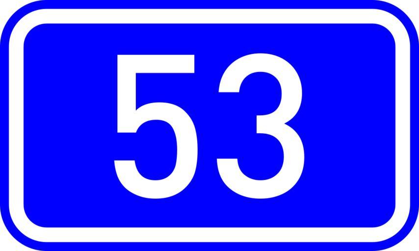 GR-EO-53.svg Diagram of new number sign of Greek National Road 53 E O 53 Diagramm des neuen Nummernzeichens der Nationalstraße 53 Ε Ο 53 in Griechenland Διάγραμμα καινούργιας � ινακίδας νούμερου της ...