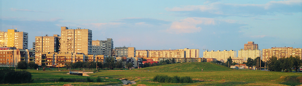 Tychy panorama miasta od strony zachodniej.jpg pl Tychy panorama od strony zachodniej-fotografię wykonał tyski artysta fotografik own Arhen-dominiak 07 08 2009 Tychy