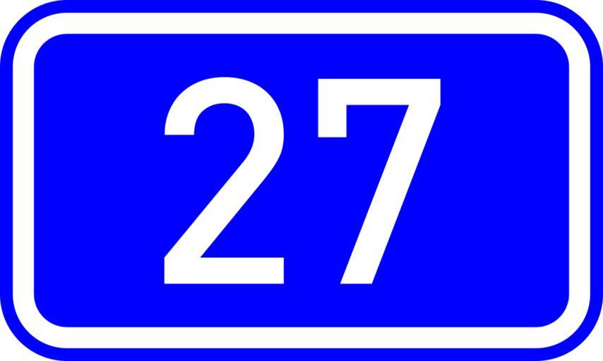 GR-EO-27.svg Diagram of new number sign of Greek National Road 27 E O 27 Diagramm des neuen Nummernzeichens der Nationalstraße 27 Ε Ο 27 in Griechenland Διάγραμμα καινούργιας � ινακίδας νούμερου της ...