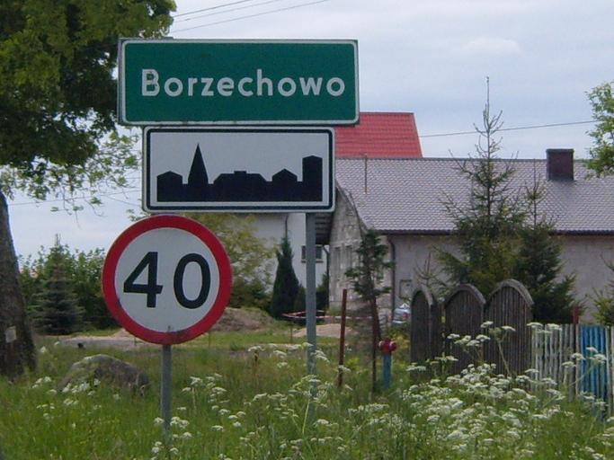 Borzechowo OES.jpg en Villagesign of Borzechowo de Ortsschild von Borzechowo own Chrisrut 2008-05-23 http //flickr com/photos/kriska/2553593740/ Borzechowo Borzechowo City limit signs in Poland Znak D-42 Znak B-33