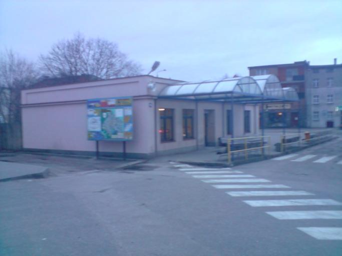 Kościerzyna dworzec autobusowy.JPG pl Dworzec autobusowy w Kościerzynie own Yusek 2009-04-07 Buildings in Kościerzyna Bus stations in Poland Kościerzyna