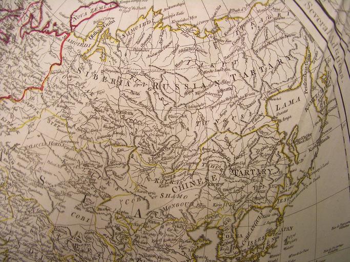 Kitchen-World-Map-2887.jpg A fragment of the world map easterm hemisphere ascribed to d'Anville from Thomas Kitchen's Atlas describing the Whole Universe Thomas Kitchen Universe 1773 Creator Jean Baptiste Bourguignon d'Anville Author died ...