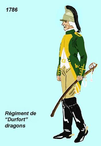 Durfort dragons 1786.png en Uniform of the french regiment Durfort Dragons de Uniform des Regiments Durfort Dragons fr L' uniforme du Régiment Durfort dragons - casque á la mode dans différentes variations possible own User Centenier ...