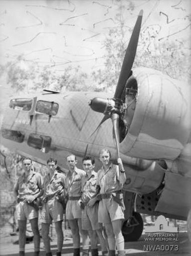 Squadron RAAF Hudson aircrew Hughes NT Feb 1943 AWM NWA0073.jpg AWM caption Australia Northern Territory Hughes Airstrip NT Members of No 2 Hudson Squadron RAAF stand beside their aircraft under light camouflage about to set out on ...