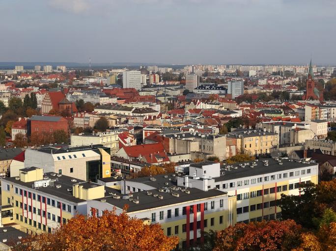 Bdg widokzwcisnien SM&Srodm 7 10-2013.jpg pl Widok z galerii widokowej na wieży ciśnień w Bydgoszczy ul Filarecka w kierunku północnym i północno-wschodnim Stare Miasto wschodnie Śródmieście 2013-10-14 15 40 30 own Pit1233 53 ...