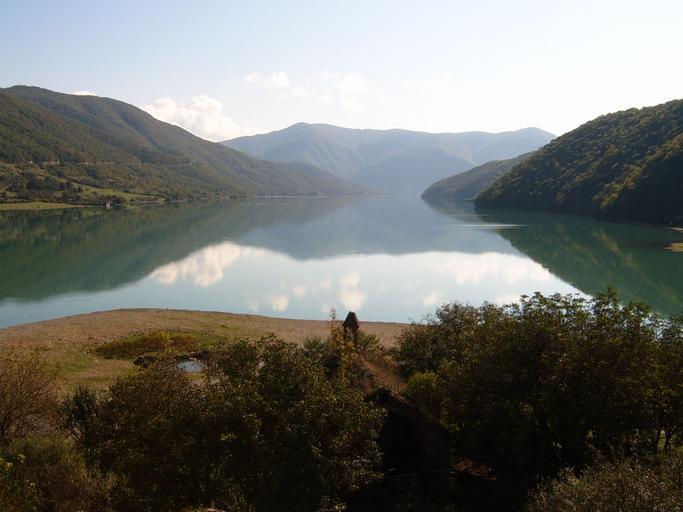 Zhinvali reservoir from Ananuri.jpg Zhinvali reservoir on Araghvi river Georgia as seen from Ananuri castle Military Road of Georgia Zhinvali reservoir