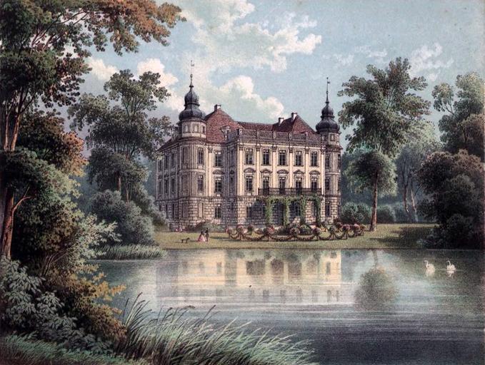 Schloss Stephansdorf.jpg Pałac w Szczepanowie http //www bibliotekacyfrowa pl/dlibra/docmetadata id 27995 http //www zlb de/digitalesammlungen/SammlungDuncker/07/385 20Ober-Stephansdorf pdf between 1857 1883 Alexander Duncker PD-old-100 ...