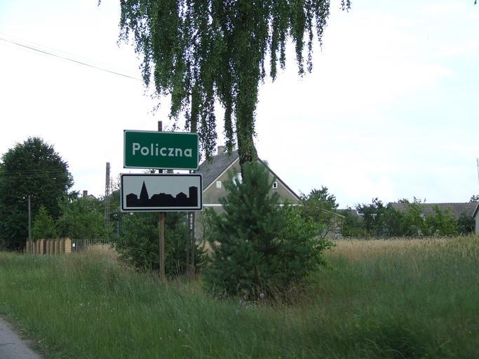 Policzna-s1.JPG Wikiekspedycja2009 Own rhn Own work all rights released Public domain Policzna Podlaskie Voivodeship City limit signs in Poland