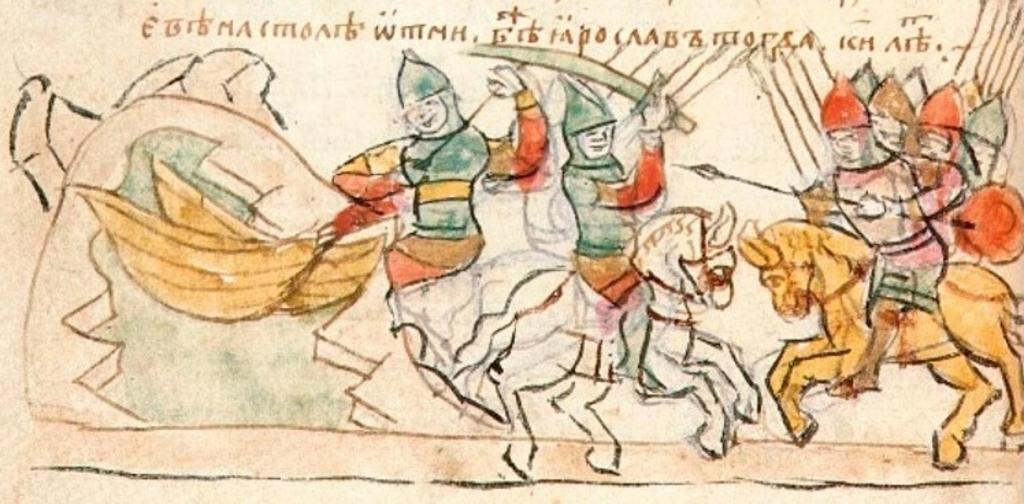 Battle of Liubech (1016). 3.jpeg ru Битва Я� ослава со Святополком под Любечем в 1016 году century 15 Радзивилловская летопись http //radzivilovskaya-letopis ru/index php id 170 ...