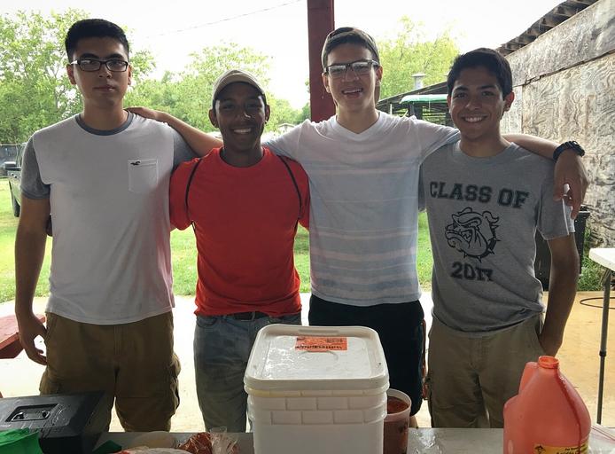 Senior class officers, Roger Terrazas, Juan Zapata, Ruben Padilla, and David De La Fuente, selling Mangonadas at the American Legion Flea Market. Senior class officers, Roger Terrazas, Juan Zapata, Ruben Padilla, and David De La Fuente, ...