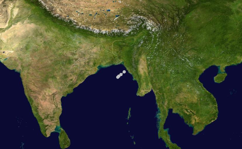 Indian cyclone 2 track.png hurricane auto track map 1 Cyclone 2 1970 JTWC 1970 North Indian Ocean cyclone season track maps 1970