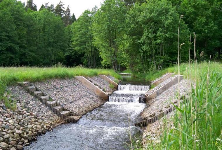 Chotla- kaskady.JPG pl Kaskady z przepławkami na Chotli przed Bukowem własne Brogaj 2010-06-20 Chotla river Gmina Tychowo