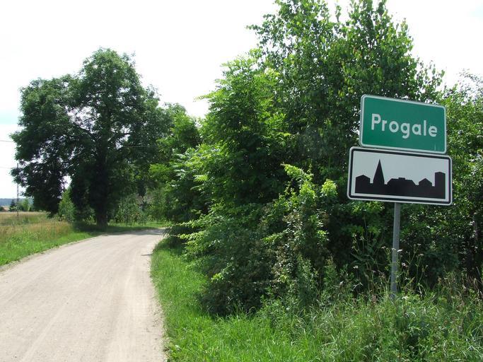 Progale-s1.jpg Wikiekspedycja2009 Own rhn Own work all rights released Public domain Progale City limit signs in Poland