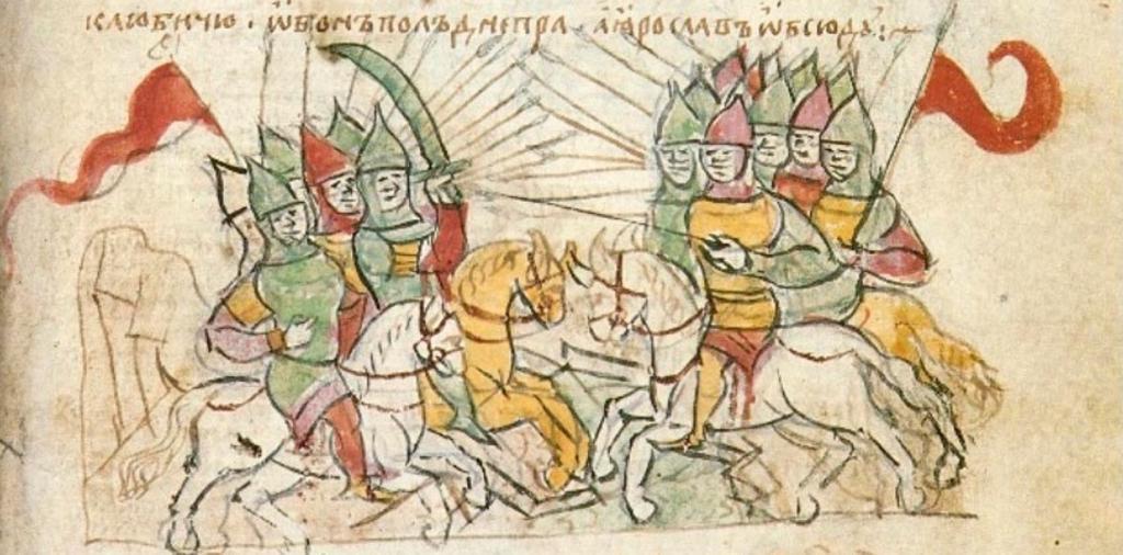 Battle of Liubech (1016). 1.jpeg ru Битва Я� ослава со Святополком под Любечем в 1016 году century 15 Радзивилловская летопись http //radzivilovskaya-letopis ru/index php id 169 ...