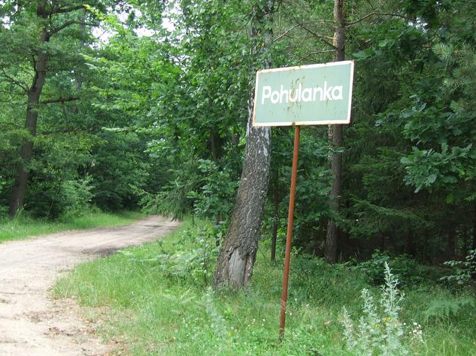 Pohulanka-s1.JPG Wikiekspedycja2009 Own rhn Own work all rights released Public domain Pohulanka City limit signs in Poland