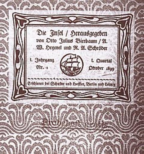 Insel erste ausgabe 1899.jpg Titelblatt Zeitschrift Die Insel Ausschnitt erste Ausgabe Oktober 1899 en Die Insel 1899 http //de wikipedia org/wiki/Datei Insel_erste_ausgabe_1899 jpg<br /> original text Robert Walser - Leben und Werk in ...