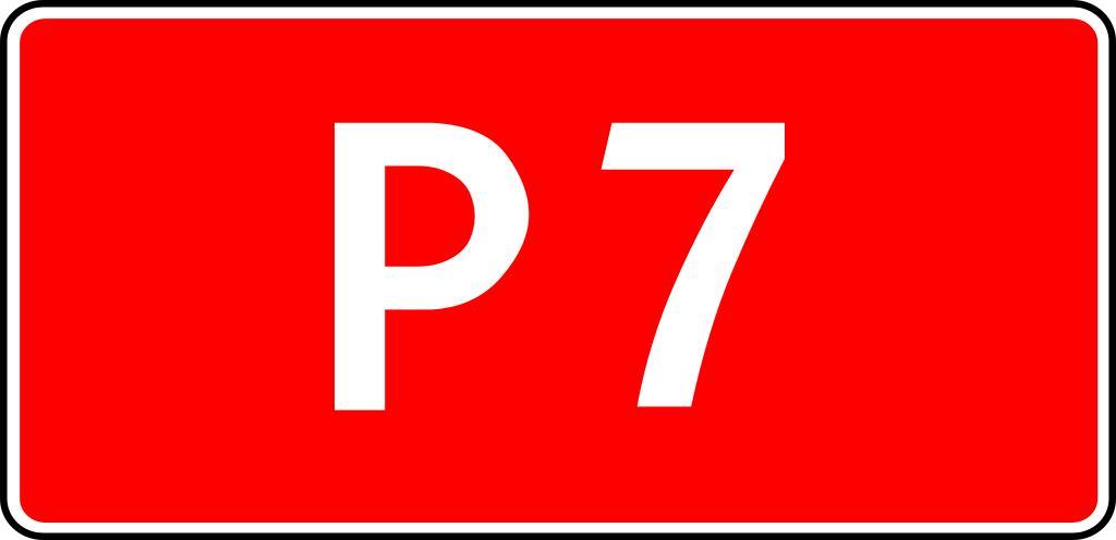 P7-BY.svg pl Białoruska tabliczka drogi P7 en Belarusian sign of route P7 de Weißrussische Schild auf Fernstraße P7 ru До� ога P7 Бело� уссия 2013-02-25 22 40 02 own Miko101 cc-zero Diagrams of route signs of Belarus ...
