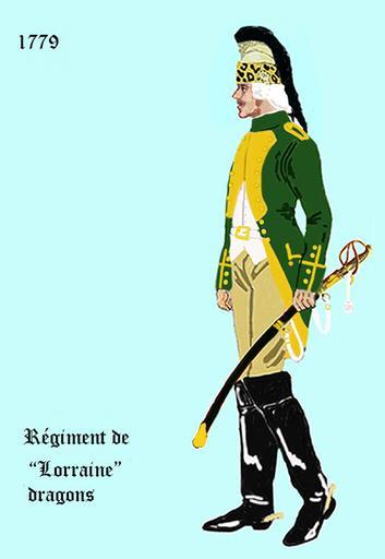 Lorraine dragons 1779.png fr l'uniforme du régiment de Lorraine dragons de 1779 - casque á la mode dans différentes variations possible de Uniform des französischen Dragonerregiments �Lorraine des Jahres 1779 - der Helm ist in ...