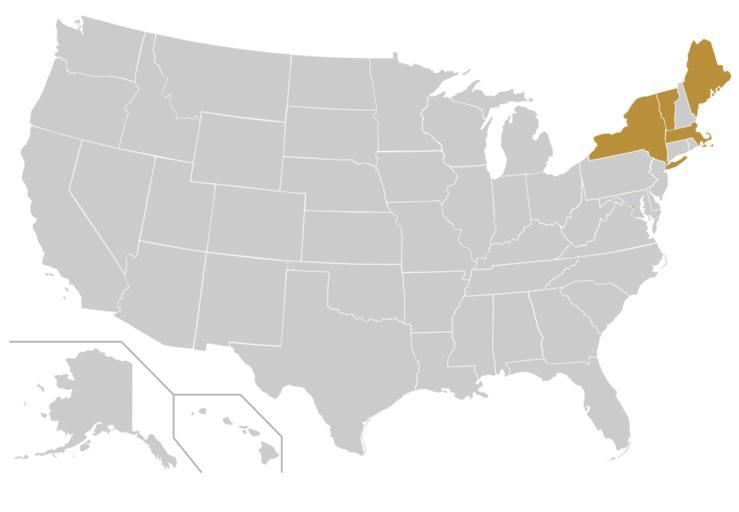 Eastern Collegiate Football Conference Map.svg Map of states containing member schools of the Eastern Collegiate Football Conference own 2012 7 4 Spyder_Monkey College sports maps of the United States