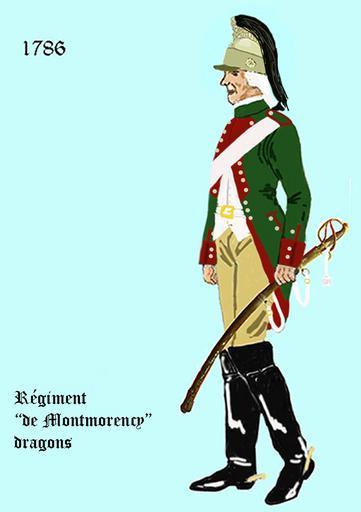 Montmorency dragons 1786.png en Uniform of the french regiment Montmorency Dragons de Uniform des Regiments Montmorency Dragons fr L' uniforme du Régiment Montmorency dragons - casque á la mode dans différentes variations possible own ...