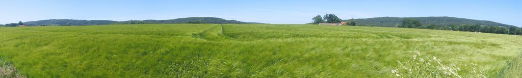 Panorama Nonnenstein Maschberg Donoer Berge Juni 2009.jpg Blick auf den Nonnenstein Maschberg und Donoer Berg von links nach rechts in Rödinghausen Kreis Herford Nordrhein-Westfalen View to Wiehengebirge mountains in Rödinghausen District ...