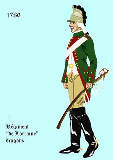 Lorraine dragons 1786.png en Uniform of the french regiment Lorraine Dragons de Uniform des Regiments Lorraine Dragons fr L' uniforme du Régiment Lorraine dragons - casque á la mode dans différentes variations possible own Centenier 2014 ...