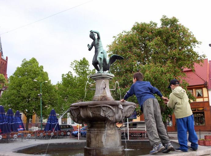 Barlinek pomnik gesiarki.jpg pl Barlinek - pomnik gęsiarki own Kapitel 2005 Barlinek Fountains in West Pomeranian Voivodeship Barlinek