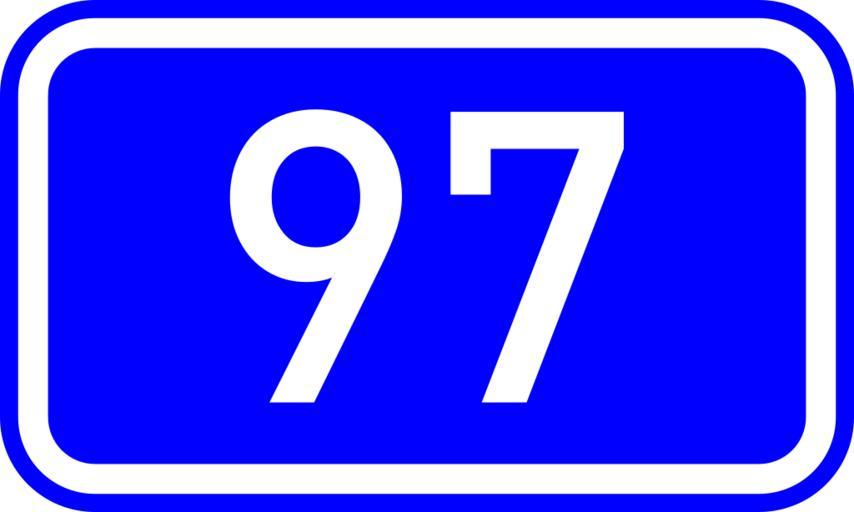 GR-EO-97.svg Diagram of new number sign of Greek National Road 97 E O 97 Diagramm des neuen Nummernzeichens der Nationalstraße 97 Ε Ο 97 in Griechenland Διάγραμμα καινούργιας � ινακίδας νούμερου της ...