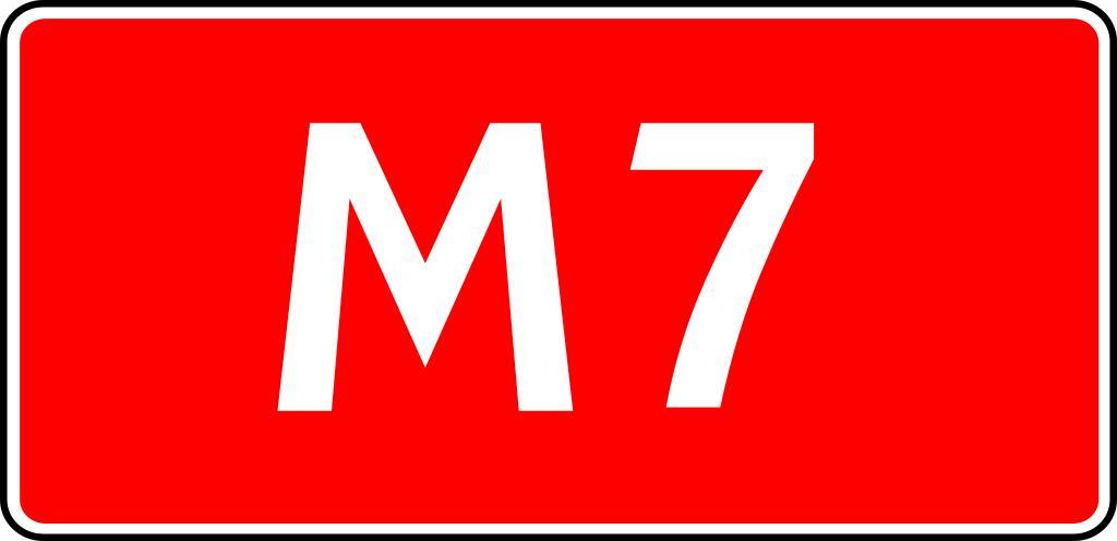 M7-BY.svg pl Białoruska tabliczka drogi magistralnej M7 en Belarusian sign of magistral route M7 de Weißrussische Schild auf Fernstraße M7 ru � агист� аль � 7 Бело� уссия 2013-02-25 22 38 47 own Miko101 another version ...