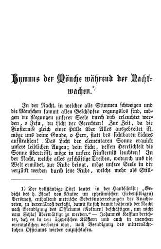 Erste Ausgabe Band 38 400.png 399 401 Hymnus der Moenche waehrend der Nachtwachen