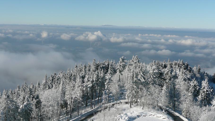 Hochblauen 33.JPG Mountain Hochblauen of the Black Forest near Badenweiler Own 2009-01-01 Brücke-Osteuropa Blauen Badenweiler Views from Hochblauen Snow in Landkreis Lörrach Winter 2008-2009 in Landkreis Lörrach