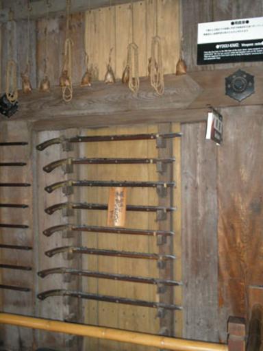 Himeji castle gun racks.jpg Weapons racks inside the main donjon of Himeji Castle Hyogo Prefecture Japan 2006-06-23 Own Joel Bradshaw WT-en Joel wikivoyage en user at project WT-en Joel wikivoyage en Original upload log en page en ...