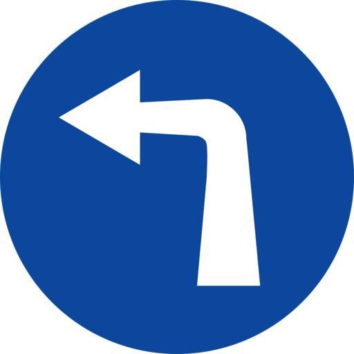Road-sign-p50a.svg en Direction to be followed Turn left Road Sign in Greece own Peeperman 2010-04-27 Diagrams of regulatory road signs of Greece SVG road signs in Greece Turn left mandatory road signs