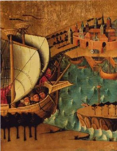 3KingsAltar.jpeg en panel showing the return of the Three Kings from the Three Kings Altar formerly in the Johanniskloster Rostock now in the Kulturhistorisches Museum Rostock http //www museumstour de/bigpic html_relpicuri ...